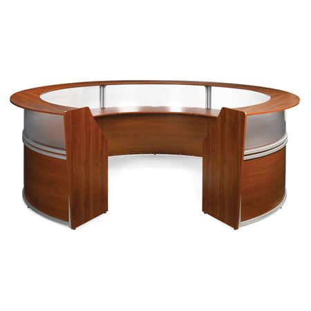 Plexi Reception Desk 1-Unit Curved - 72"W x 32"D x 45.5"H