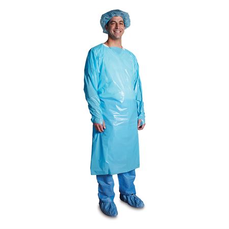 Polyethylene Disposable Isolation Gown - Blue X-Large