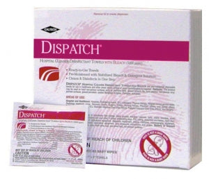 Clorox Dispatch Hospital Disinfectant Towels with Bleach - Dispatch Bleach Wipes, Individual, 7" x 8" - 158-69101