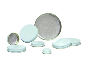 Qorpak Pulp / Aluminum Foil Lined Metal Caps - Pulp / Aluminum Foil-Lined Metal Caps, White, 89-400 Neck Finish - CAP-00418