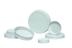 Qorpak Plastisol Lined Metal Caps - White Metal Plastisol Lined Cap for 89-400 Neck, Bagged - CAP-00423