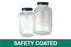 Q Safety Coated Clear Glass Standard Wide Mouth Bottles No Cap - Safety Coated Standard Wide Mouth Bottle with 70-400 Neck Finish, Clear, 64 oz. - GLA-00949