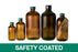 Qorpak Safety Coated Amber Glass Boston Round Bottles No Cap - Safety Coated Boston Round Bottle with 24-400 Neck Finish, Amber, 8 oz. - GLA-00953