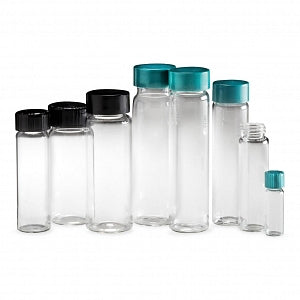 Qorpak Clear Screw Thread Vials W/Thermoset F217/PTFE Cap - VIAL, SAMPLE, PTFE LINED CAP, CLR, 0.5DRAM - GLC-00978