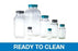 Qorpak Clear French Square Bottles Ready-To-Clean W/Caps - BOTTLE, FRENCH SQ, PTFE DSC CP, CLR, 16OZ - GLC-01360