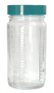 Qorpa Graduated Med Round BTLS W/Thermoset F217/PTFE Lined Cap - BOTTLE BEAKERS, PTFE CAP, CLEAR, 30ML (1OZ) - GLC-01450