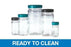 Qorpak Ready-to-Clean Medium Round Bottles with PP Cap / PTFE Disc - Graduated Medium Round Bottle with PTFE Disc and Polypropylene Cap, Clear, 4 oz. - GLC-01499