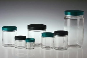 Qorpak Clear Straight Sided Round Jars W/Phenolic Solid PE Cap - JAR, CLEAR, 32OZ, STRAIGHT SIDE ROUNDED - GLC-01728