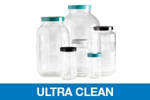 Qorpak Ultra-Clean Standard Wide-Mouth Bottles - BOTTLE, STD WM, PTFE CAP, CLR, 4OZ, UC - GLC-01745