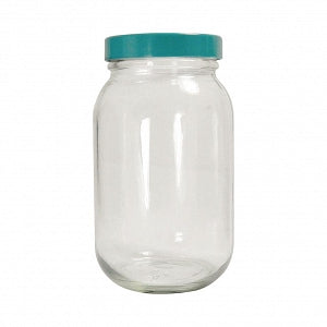 Qorpak Clear Wide BTLS W/Thermoset F217/PTFE Lined Cap - BOTTLE, STD WM, PTFE CAP, CLR, 8OZ - GLC-01770