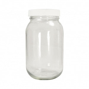 Qorpak Clear Standard Wide Mouth Bottles W/Metal Plastisol Lined Cap - BOTTLE, STD WM, PLASTISOL CAP, CLR, 8OZ - GLC-01778