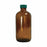 Qorpak Vacuum / Ionized Amber Boston Round Bottle with Thermoset F217/PTFE - Vacuum and Ionized Boston Round Bottle with PTFE-Lined Cap, Amber, 4 oz. - GLC-01928