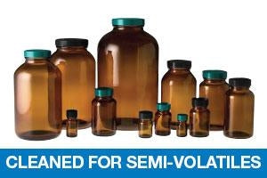 Qorpak Amber Packer Bottles Cleaned for Semi-Volatiles - BOTTLE, WM PACKER, PTFE DSC CP, AMB, 1OZ, S3 - GLC-02077