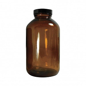 Qorp Amber Wide Mouth Packer BTLS W/Phenolic Pulp / Tin Foil Cap - BOTTLE, WM PACKER, PV CAP, AMB, 1OZ - GLC-02088