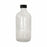 Qorpak Safety Coated Clear Boston Bottles with Phenolic PolyCone Cap - Safety Coated Boston Round Bottle with Rubber-Lined Cap, Clear, 8 oz. - GLC-02207