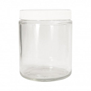 Qorpak Straight-Sided Round Jars with SturdeeSeal Foam-Lined Cap - BOTTLE, STRAIGHT RND, PE FOAM CAP, CLR, 8OZ - GLC-04868