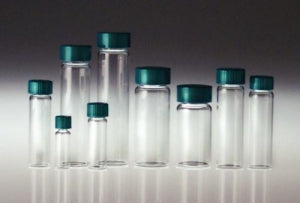 Qorpak Clear Screw Thread Vials W/Phenolic Rubber Cap - VIAL, BOROSILICATE, CLEAR, 20ML - GLC-04995