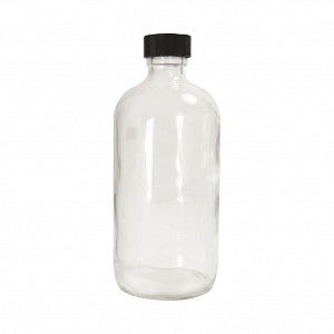 Qorpak Clear Boston RND BTLS W/PP Hole Cap / PTFE / Silicone Septa - BOTTLE, BOSTON RND, F1410 CAP, CLR, 32OZ - GLC-05091