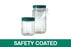 Qorpak Safety Coated Clear Glass Medium Round Bottles - Safety Coated Medium Round Bottle with Plastisol-Lined Cap, Clear, 16 oz. - GLC-07402