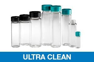 Qorpak Ultra-Clean Glass Vials - Borosilicate Glass Sample Vial with Hole Cap and PTFE / Silicone Septa, Clear, 5 dr. - GLC-07732