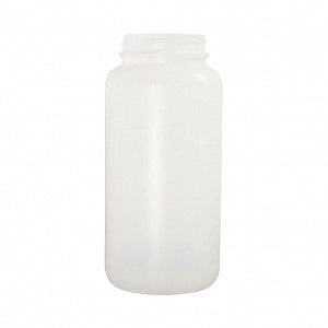 Qorpak Natural HDPE Wide Mouth Round Bottles No Cap - BOTTLE, HDPE WM RND, 63-400 NECK, NAT, 32OZ - PLA-03309