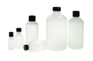 Qorpak Natural LDPE Boston Round Bottles No Cap - BOTTLE, LDPE BOSTON RND, NECK, NAT, 2OZ - PLA-03332