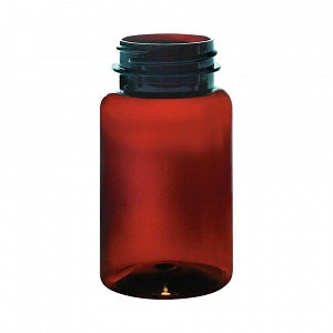 Qorpak Amber PET Packer Bottles No Caps - BOTTLE, PET PACKER, 38-400 NECK, AMB, 4OZ - PLA-06567