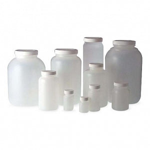 Qorpak Natural HDPE Wide Mouth Round Bottles W/PP Unlined Cap - 8.5OZ NATRL HDPE, ROUND W/PP UNLINED CAP - PLC 03587