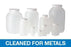 Qorpak Wide Mouth Round HDPE Bottles KaptClean for Metals - HDPE Wide Mouth Round Bottle with PE Foam-Lined Cap, Grade M3, Natural, 4 oz. - PLC-03645