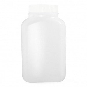 Qorpak Vacuum / Ionized Natural HDPE Oblong Bottle with PE Cap - Vacuum and Ionized HDPE Wide Mouth Oblong Bottle with PE Foam-Lined Cap, Natural, 33 oz. - PLC-09005