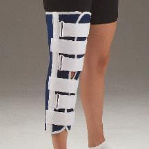 DeRoyal Canvas Knee Immobilizers - Blue Canvas Knee Immobilizer, 19" Long, Size S - 1010197