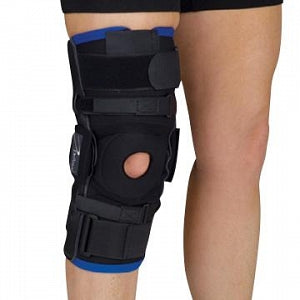 DeRoyal Warrior Knee Brace - Hinged Knee Brace, Long Wraparound, Size S, 15.5"-18" - 14611005