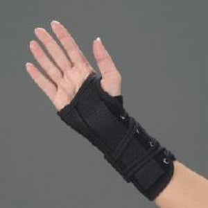 DeRoyal Lace Up Leatherette Wrist Splints - Lace-Up Wrist Splint, 8", Right, Size XS - 5023-01