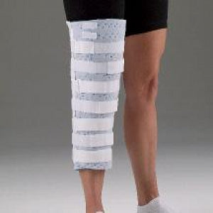 DeRoyal Cutaway Knee Immobilizers - Cutaway Adjustable Knee Immobilizer with Contoured Posterior Stays, 12" Long - 7081-00