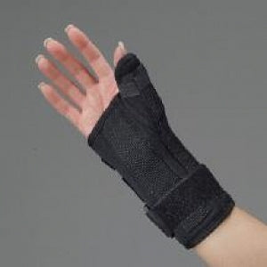 DeRoyal Wrist / Thumb Splints - Black Foam Wrist and Thumb Splint, 8", Left, Size S - A125105