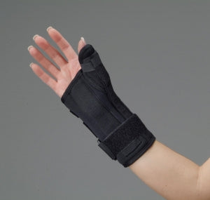 DeRoyal Black Foam Wrist / Thumb Splints - Black Foam Wrist and Thumb Splint, 8", Left, Size M - A125106