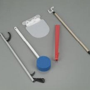 DeRoyal Hip Kits - #1 ADL Products Hip Kit with 5 Items, Plastic Shoe Horn, 26" Reacher, Round Scrub Sponge, Sock Aid and Dressing Aid - AD9000-HK