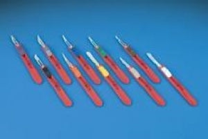 DeRoyal Disposable Safety Scalpels - Safety Scalpel with Purple Slider, Disposable, Sterile, #6 - D4506