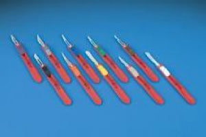 DeRoyal Retractable Safety Scalpels - Disposable Safety Scalpel with Beige Slider, Retractable, Sterile, #15A - D4515A