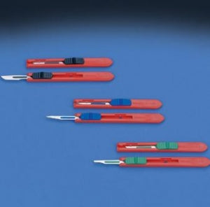 DeRoyal Retractable Safety Scalpels - Disposable Safety Scalpel with Beige Slider, Retractable, Sterile, #15A - D4515A