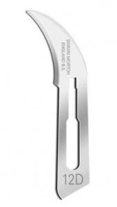 Swann-Morton Surgical Scalpel Blades - Surgical Scalpel Carbon-Steel Blade, #12D/12B - D6218