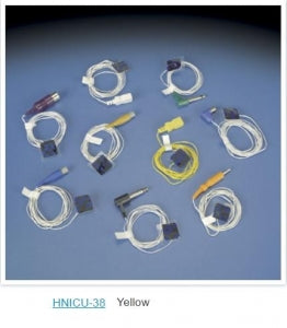 DeRoyal Neonatal Skin Temperature Sensor Probes - Disposable Neonatal Skin Temperature Sensor Probe with Attached Cable, Yellow - HNICU-38