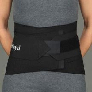 DeRoyal Elastic / Neoprene Back Supports - Elastic / Neoprene Lumbar-Sacral Back Support, Beige, Size M, 30" - 34" - NE7741-03