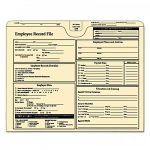 Cenveo Corp Employee Record Jacket / File - Manila Top Tab Employee Record Folder, 8-1/2" x 11" - 69998