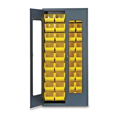 78"H QuickView Storage Cabinet - 18 Bins Gray