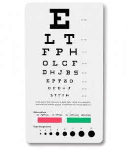 Prestige Medical Snellen Pocket Eye Chart 3909 - Snellen Pocket Eye Chart, 18.5 cm x 10 cm - 3909