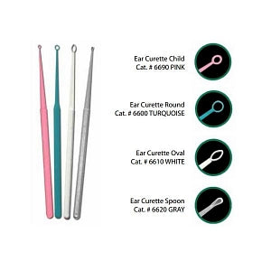 HealthLink Ear Curettes - Ear Curette, Oval, White, 4 mm - 6610