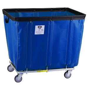 R&B Wire Products Bulk Linen Trucks - Fully Sewn Vinyl Laundry Truck, 10-Bushel Capacity, 36.5" L x 25" W x 31.5" H, Blue Vinyl with White Stitching - 410SO BLUE AND WHITE