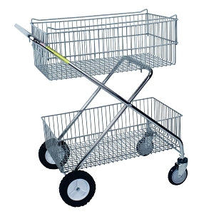 R&B Wire Products Utility Carts - Utility Cart, 2 Baskets, 29.5" x 16" x 37" - 500