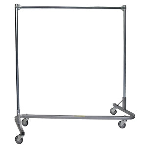 R&B Wire Products Garment Racks - Mobile Single Garment Rack with Z Frame, 60" Long, Weight Capacity 300 lb., 22" W x 63" L x 68" H - 735